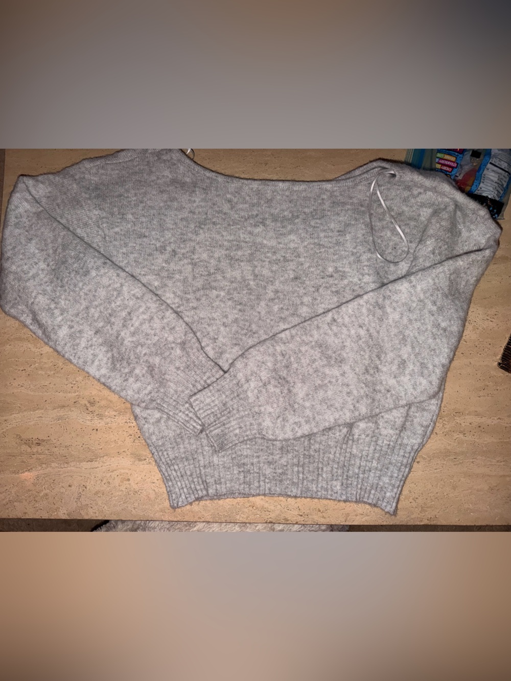Cozy Light Gray Women's Knit Sweater